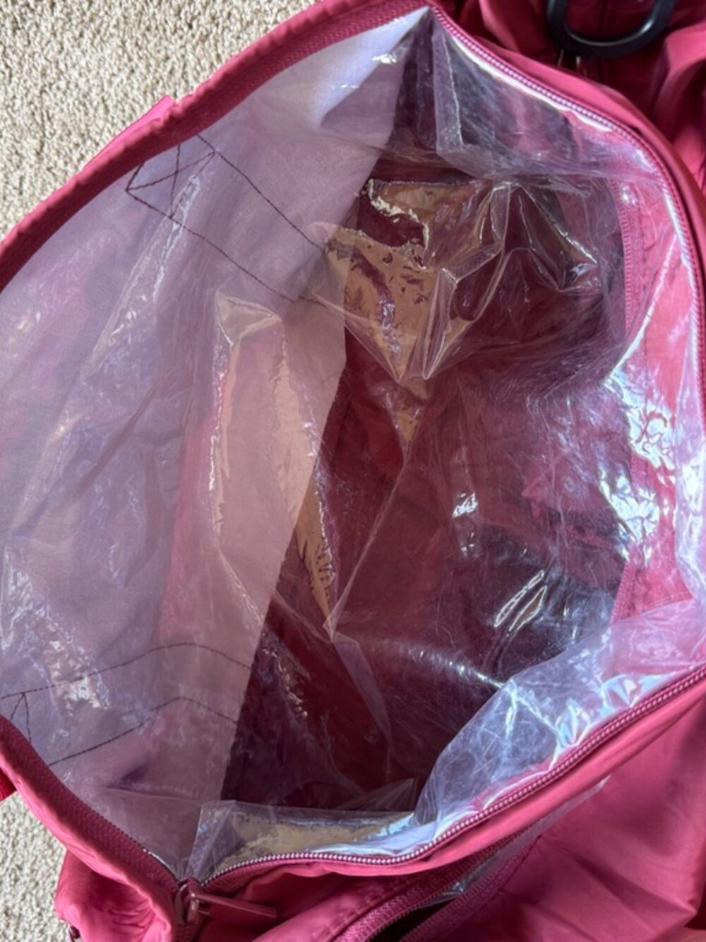 Burgundy Gym Bag With Shoe Compartment - Picture 6 of 7
